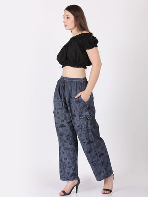 Unisex Hippie Pants Women Mushroom Pants