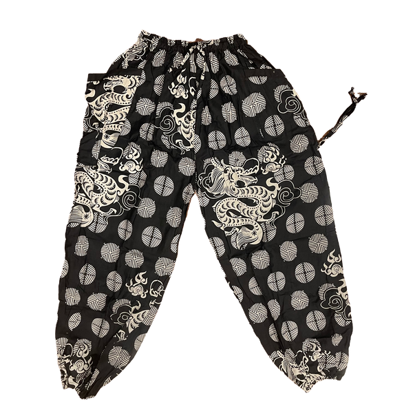 Unisex Printed Cotton Drawstring Pants