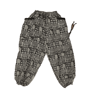 Unisex Printed Cotton Drawstring Pants