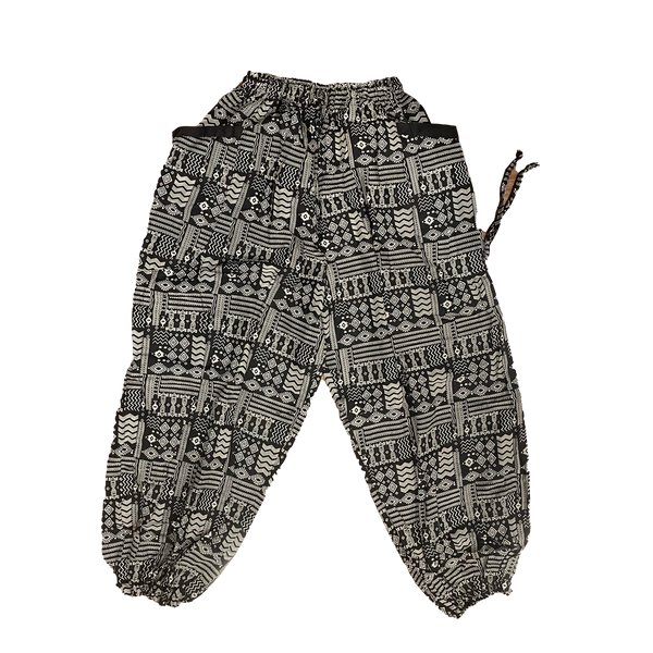 Unisex Printed Cotton Drawstring Pants