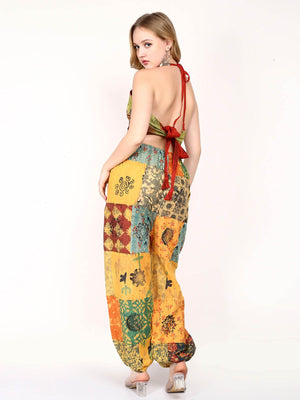 Cotton Printed Patchwork Harem Pant