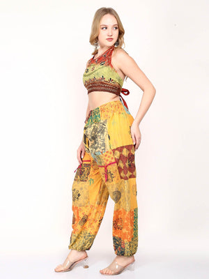 Cotton Printed Patchwork Harem Pant