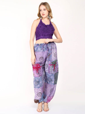 Cotton Printed Patchwork Harem Pant