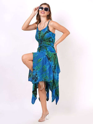 Sexy Off Shoulder Strap Wicked Tie Dye Pixie Dress