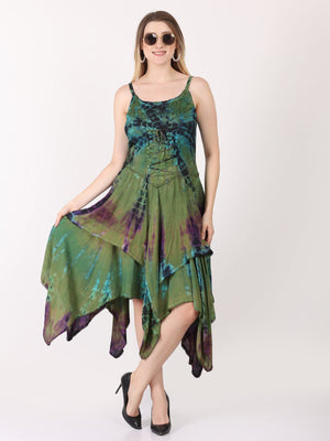 Sexy Off Shoulder Strap Wicked Tie Dye Pixie Dress