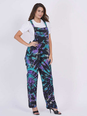 Tie dye dungarees jumpsuit
