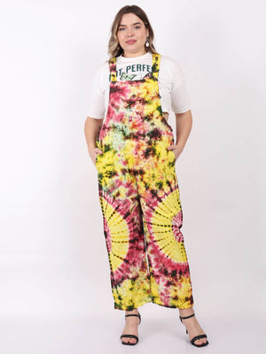 Tie dye dungarees jumpsuit