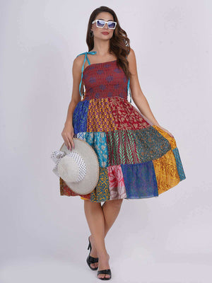 Patch work Flare Dresses