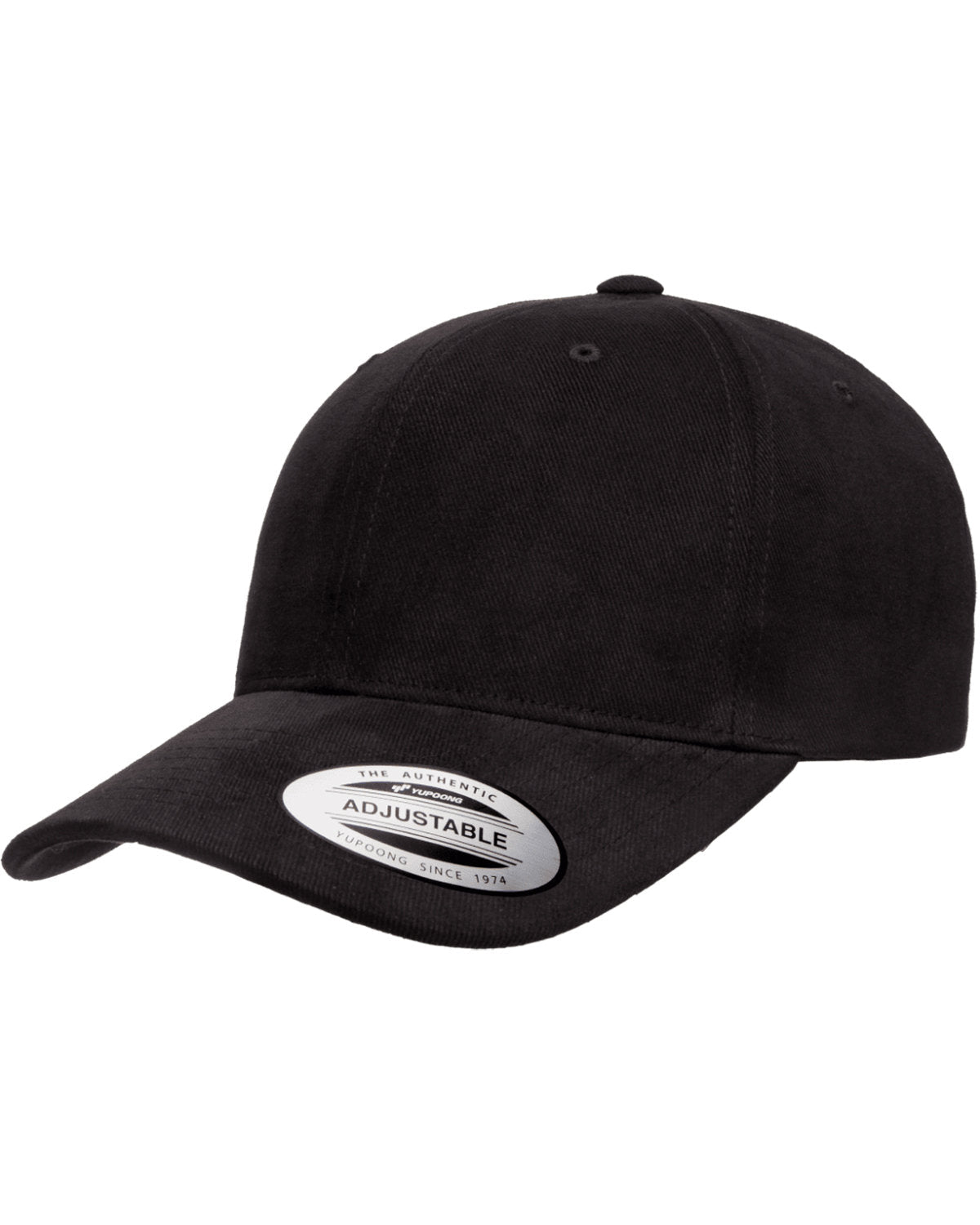 Yupoong Adult Brushed Cotton Twill Mid-Profile Cap Black