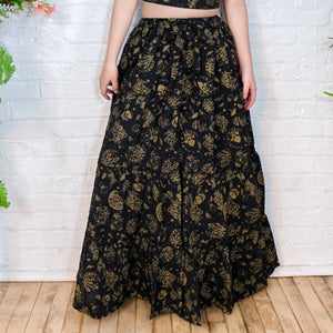 Flowy Tiered Mushroom Skirt with Pockets