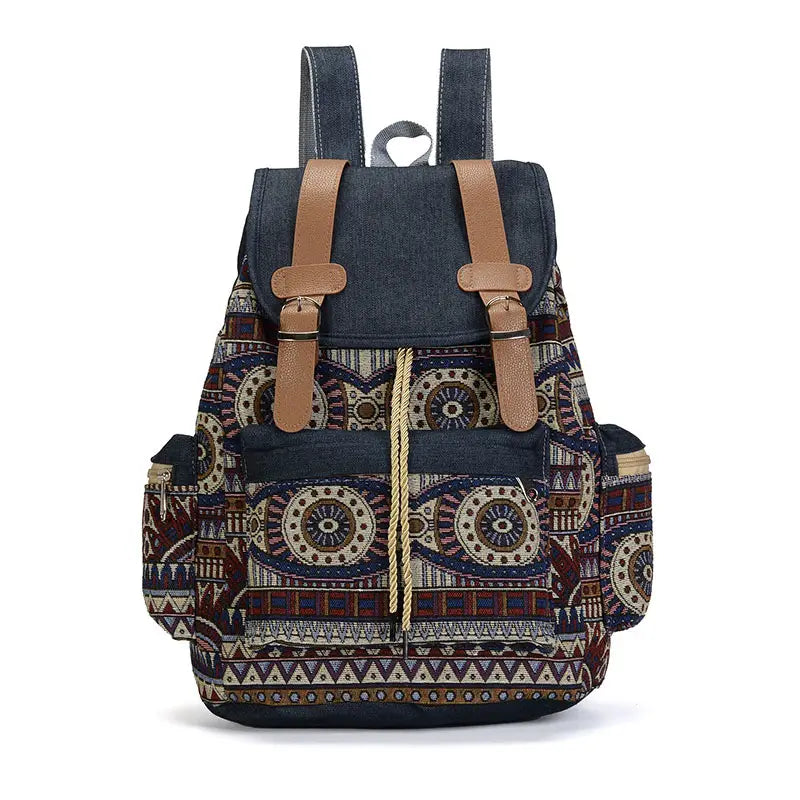 Tribal college luxury string boho backpack