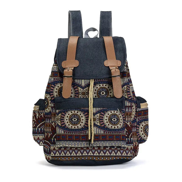Tribal college luxury string boho backpack