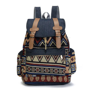 Tribal college luxury string boho backpack