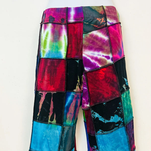 Patchwork Tie Dye Hippie Colorful Boho Wide Leg Pant