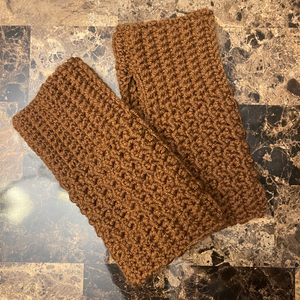 Hand-knitted soft and cosy wrist warmers