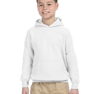 Gildan Youth Heavy Blend Hoodie Sweatshirt L / White