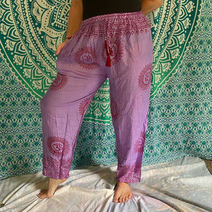 Om Drawstring Harem Pants with right pocket