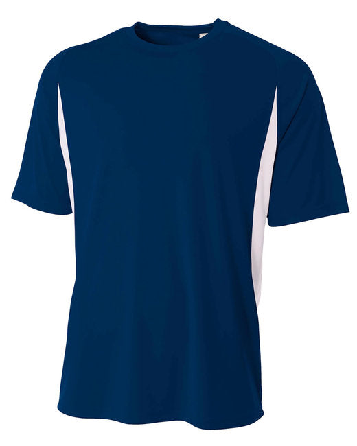 Blue Cooling performance color blocked t-shirt