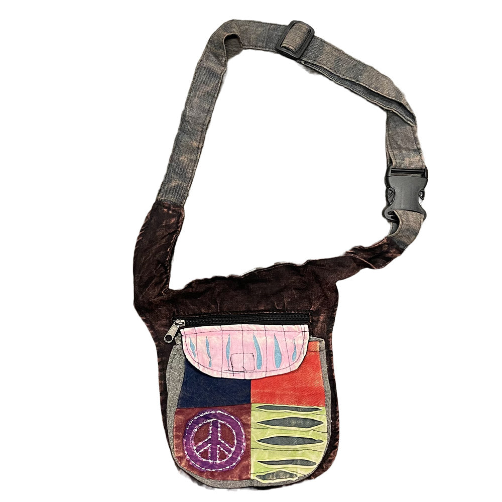 Peace Sign Waist Bag Brown Bags And Backpacks