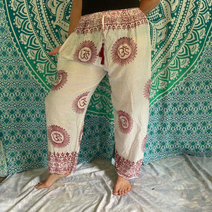 Om Drawstring Harem Pants with right pocket