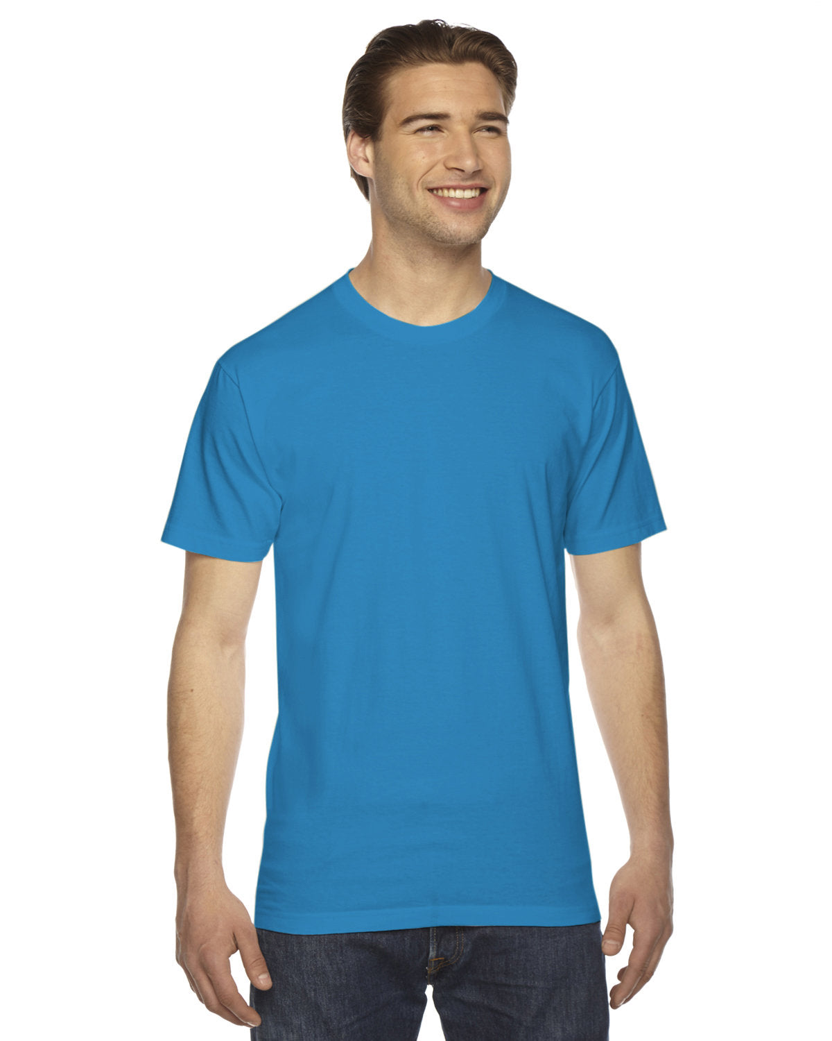 Teal t-shirt, front view.
