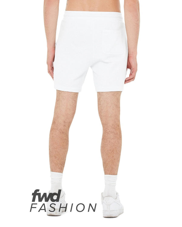 White unisex shorts. Back view.