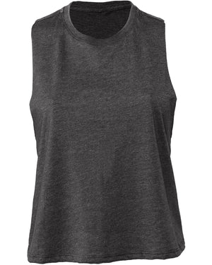 Grey bella canvas ladies racerback cropped tank