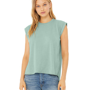 Deep teal heather; front view.