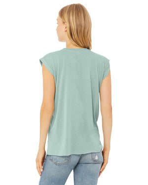 Deep teal heather; back view.