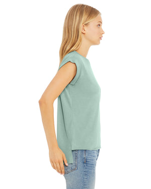 Deep teal heather; side view.