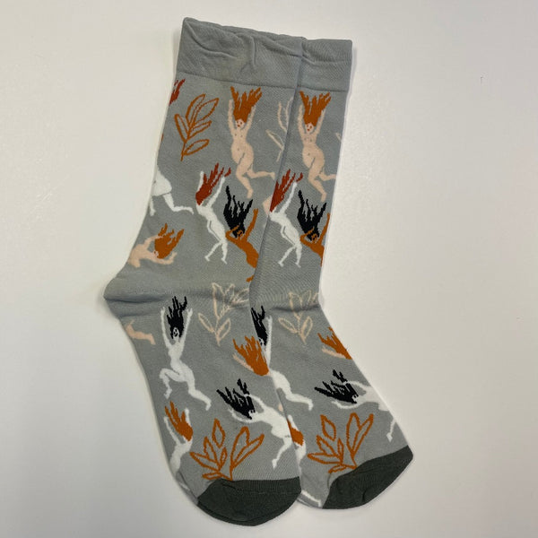 Falling women patterned sock