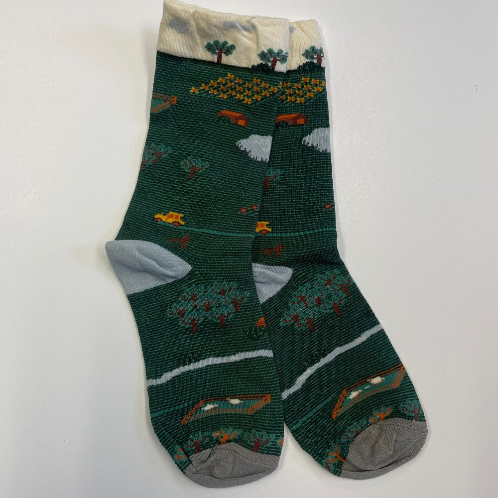 Grass patterned sock