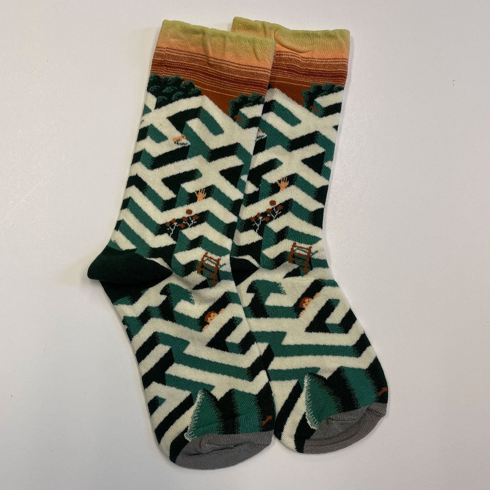 Maze patterned sock