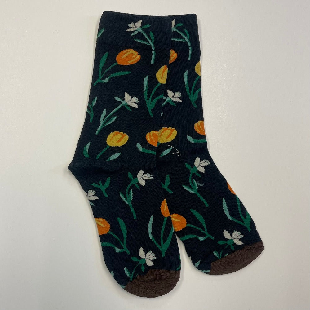 Flower patterned sock