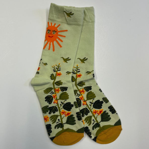 Tree growing patterned sock