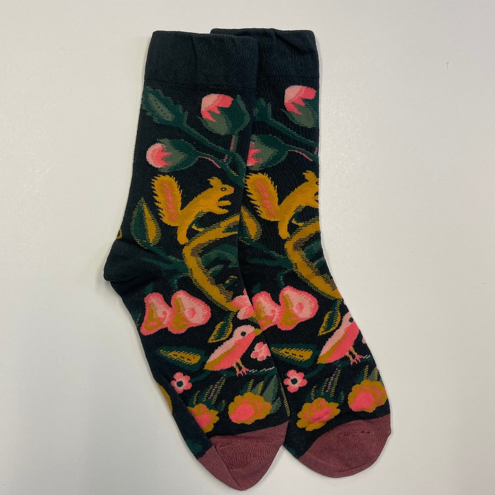 Crazy Patterned Flower Art Sock