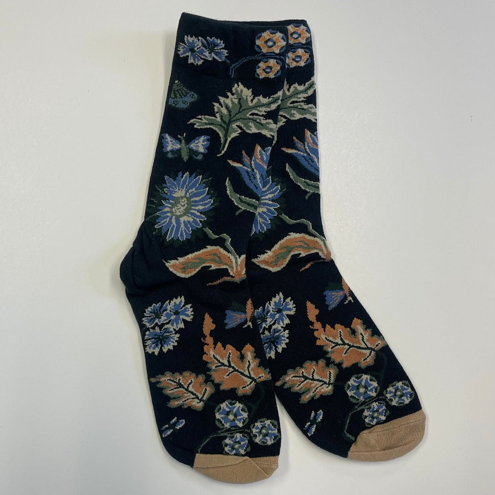 Crazy Patterned Flower Art Sock