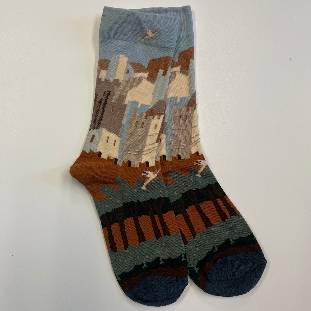 Building patterned sock
