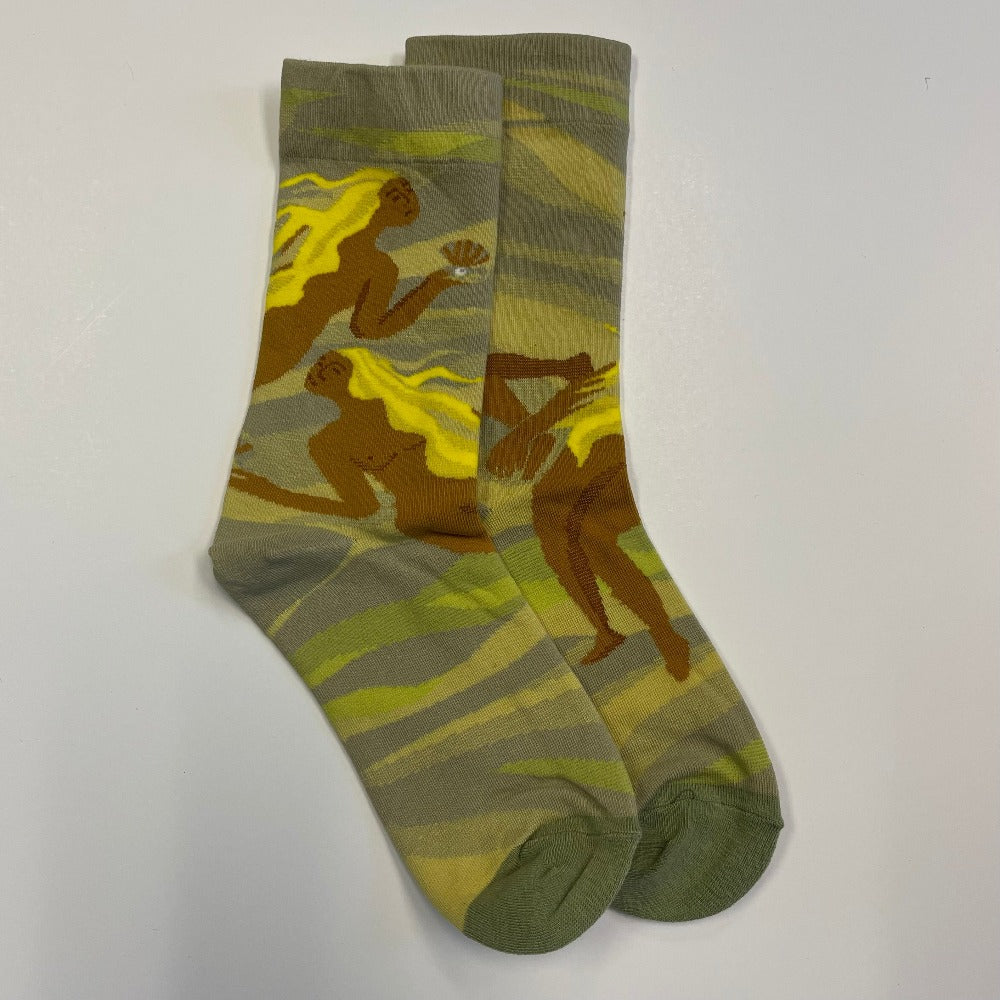 Naked woman patterned sock