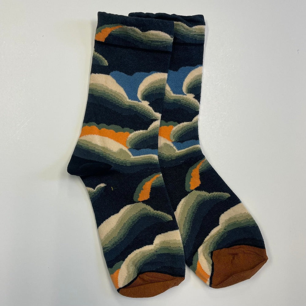 Clouds patterned sock