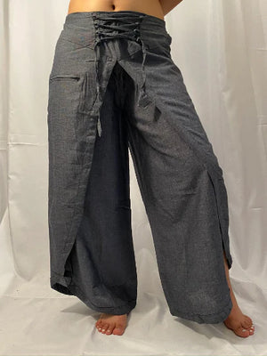Cotton Double Layer Palazzo Pants