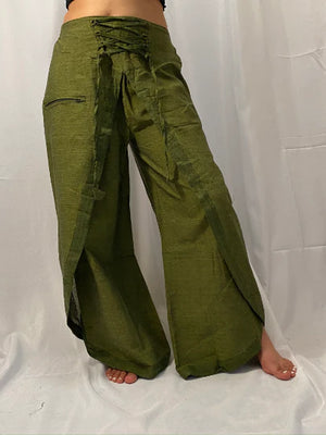 Cotton Double Layer Palazzo Pants