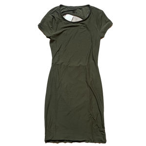 Dusty olive derek heart cap sleeve open back dress