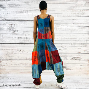 Cotton Patchwork Overalls