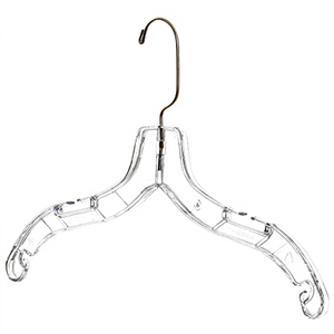 Clear Plastic Hangers With 360 Swivel Metal Hook And Notches For Straps
