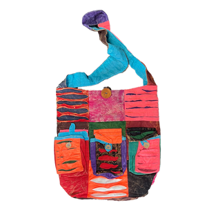 Bohemian Peace Sign Sling Crossbody Monk Bag