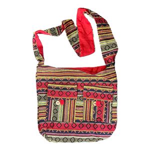 Bohemian Peace Sign Sling Crossbody Monk Bag