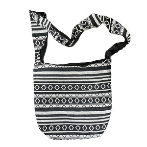 Bohemian Peace Sign Sling Crossbody Monk Bag