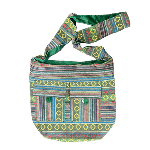 Bohemian Peace Sign Sling Crossbody Monk Bag