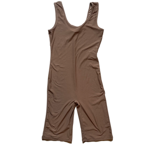 Taupe derek heart shorty romper